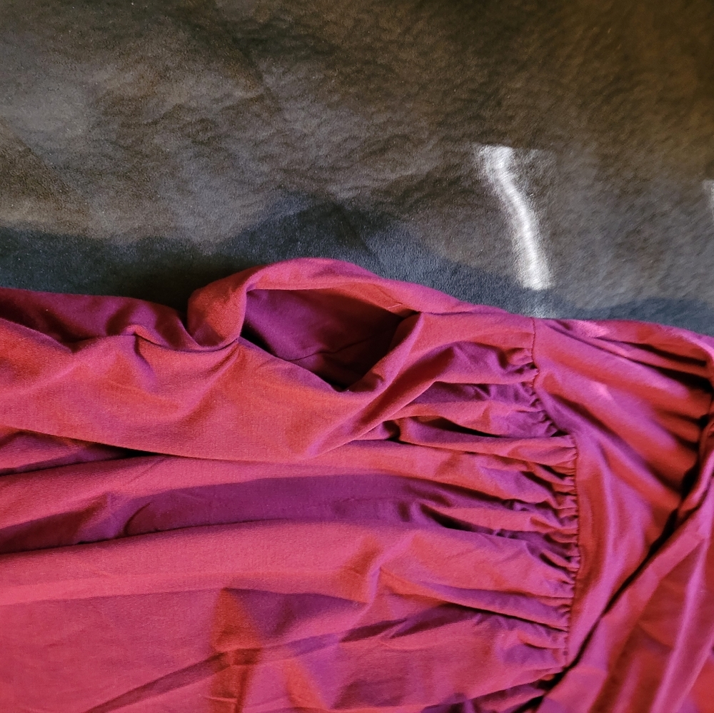 Longyuan Dress with side pkts, Size M, Redish Wine. - Picture 4 of 8